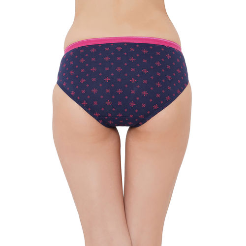 Buy SOIE High Rise Full Coverage Solid and Printed Cotton Stretch Hipster  Panty Online