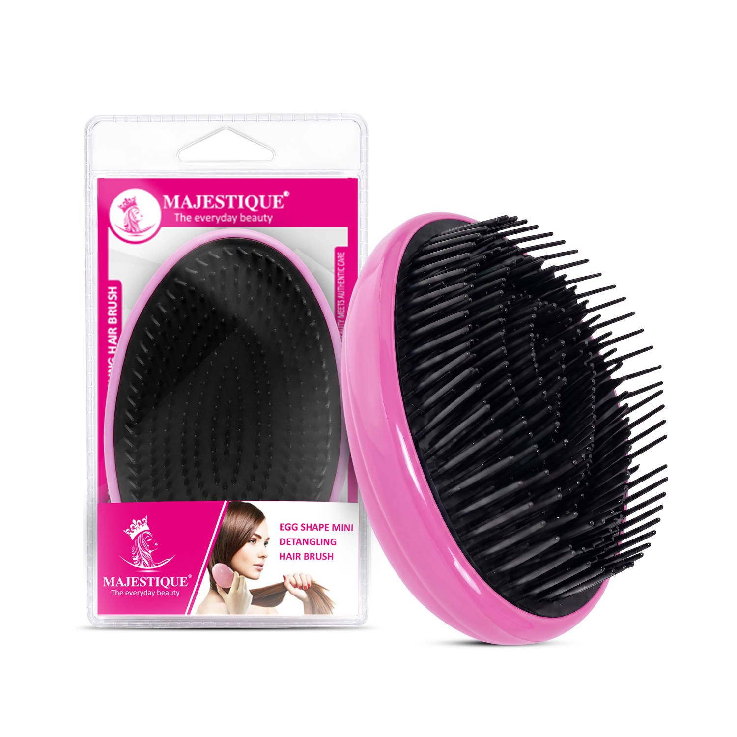Majestique Egg Shape Detangling Hair Brush
