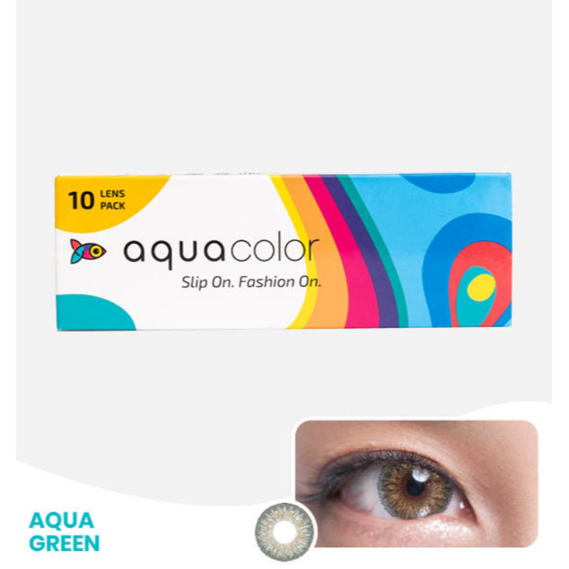 Aqualens Aquacolor Daily Disposable Color Contact Lens - 10 Lens/box/plano (aqua Green)