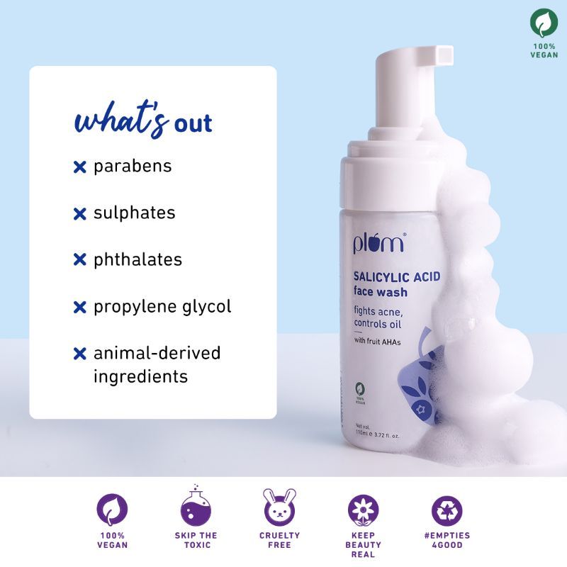 Plum Salicylic Acid Foaming Face Wash With Fruit AHAs Buy Plum