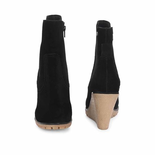 Buy Delize Women Black Synthetic Round Toe High Top Chelsea Boots