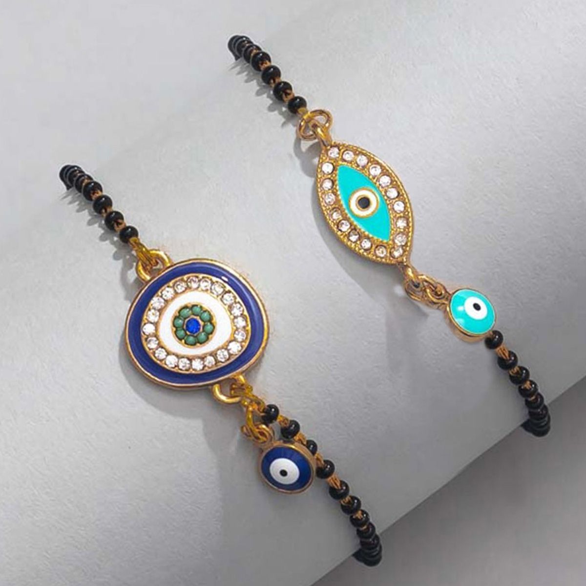 Pipa Bella by Nykaa Fashion Zehra Evil Eye Mangalsutra Bracelets (Set Of 2)
