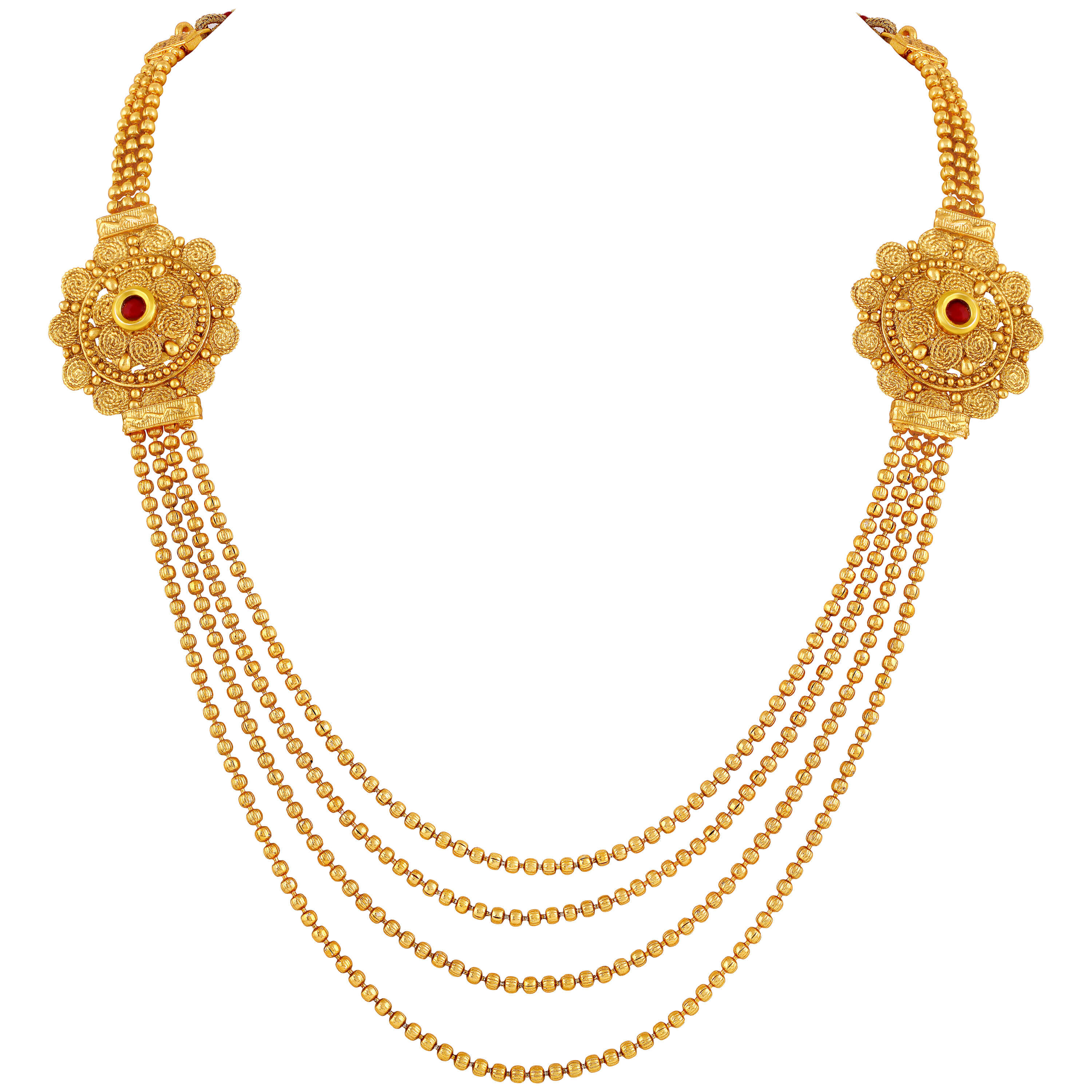 Asmitta Traditional Gold Plated Matinee Style 4 String Necklace Set Buy Asmitta Traditional