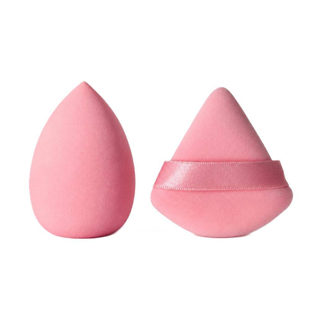 Beautiliss Makeup Sponge Set Soft Beauty Blender & Triangle Powder Puff - Mix Colour