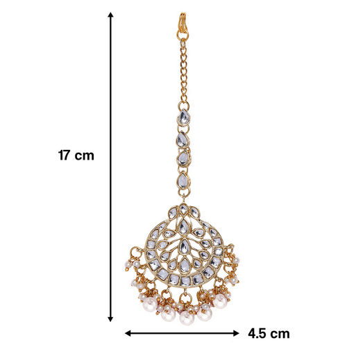Buy Peora Wedding Kundan White Pearl Maang Tikka for Women Online