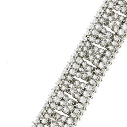 Buy Peora Kundan Silver White Waist Belt Kamar Bandh Belly Chain