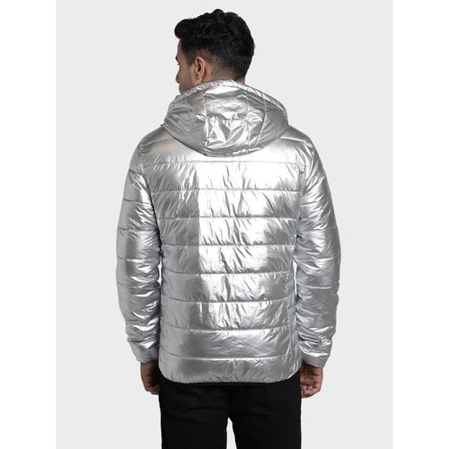 Buy Red Tape Silver-Toned Printed Puffer Jacket Online