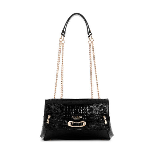 Guess Black Textured Sylvie Convertible Sling Bag