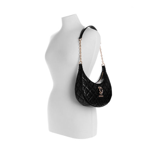 GUESS Women's Bessey Quilted Hobo Shoulder Bag – Adjustable Crossbody Strap, Gold Hardware