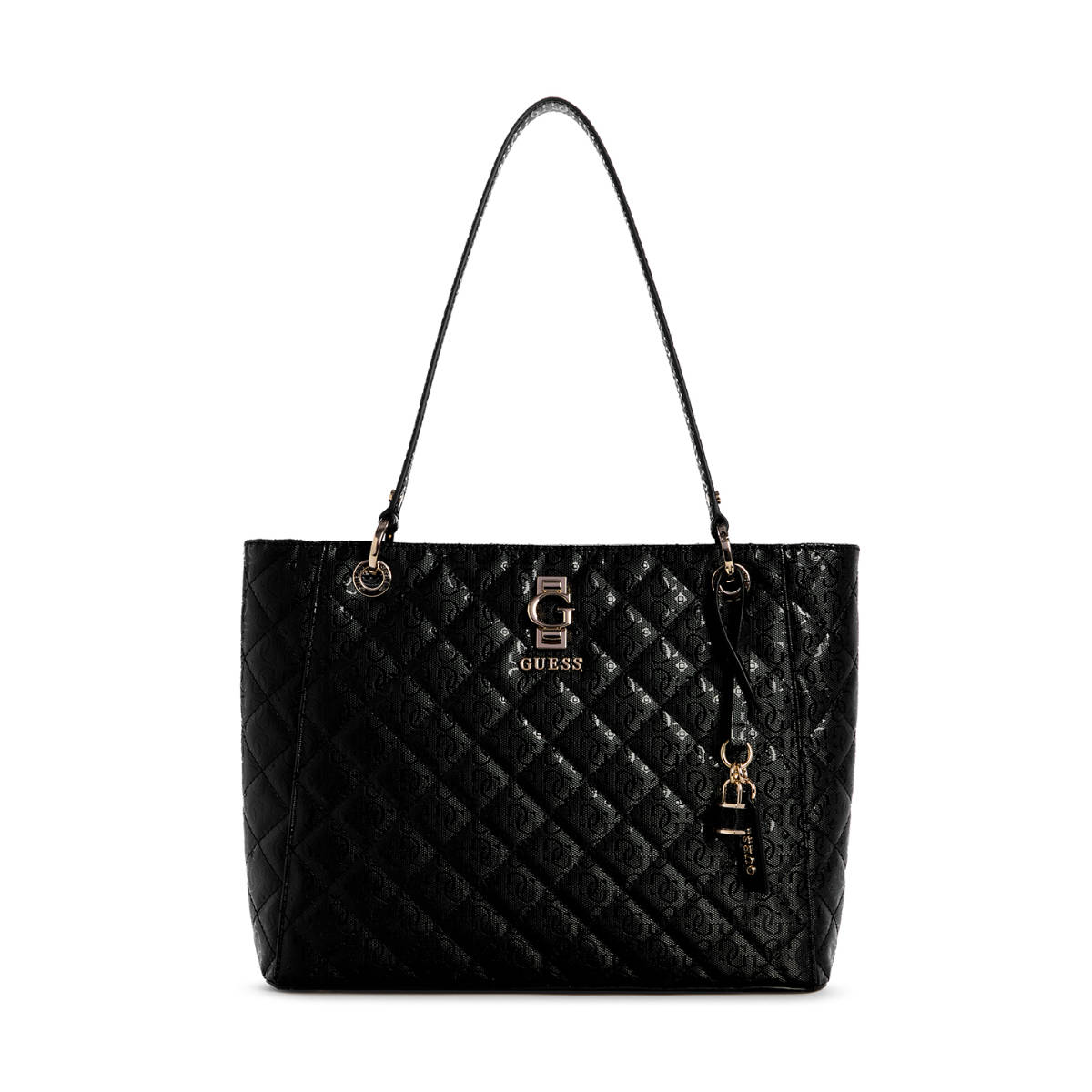 Guess Black Quilted Bessey Noel Shoulder Bag
