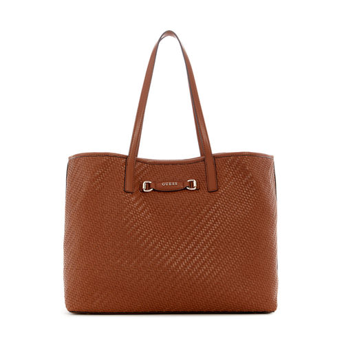 Buy Guess Cognac Brown Textured Vikky Tote Bag with Pouch (Set of