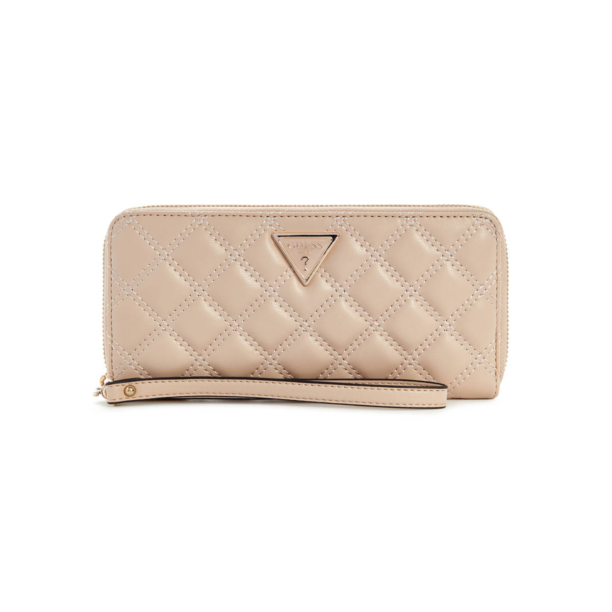 Guess Light Beige Quilted Giully Zip Around Wallet