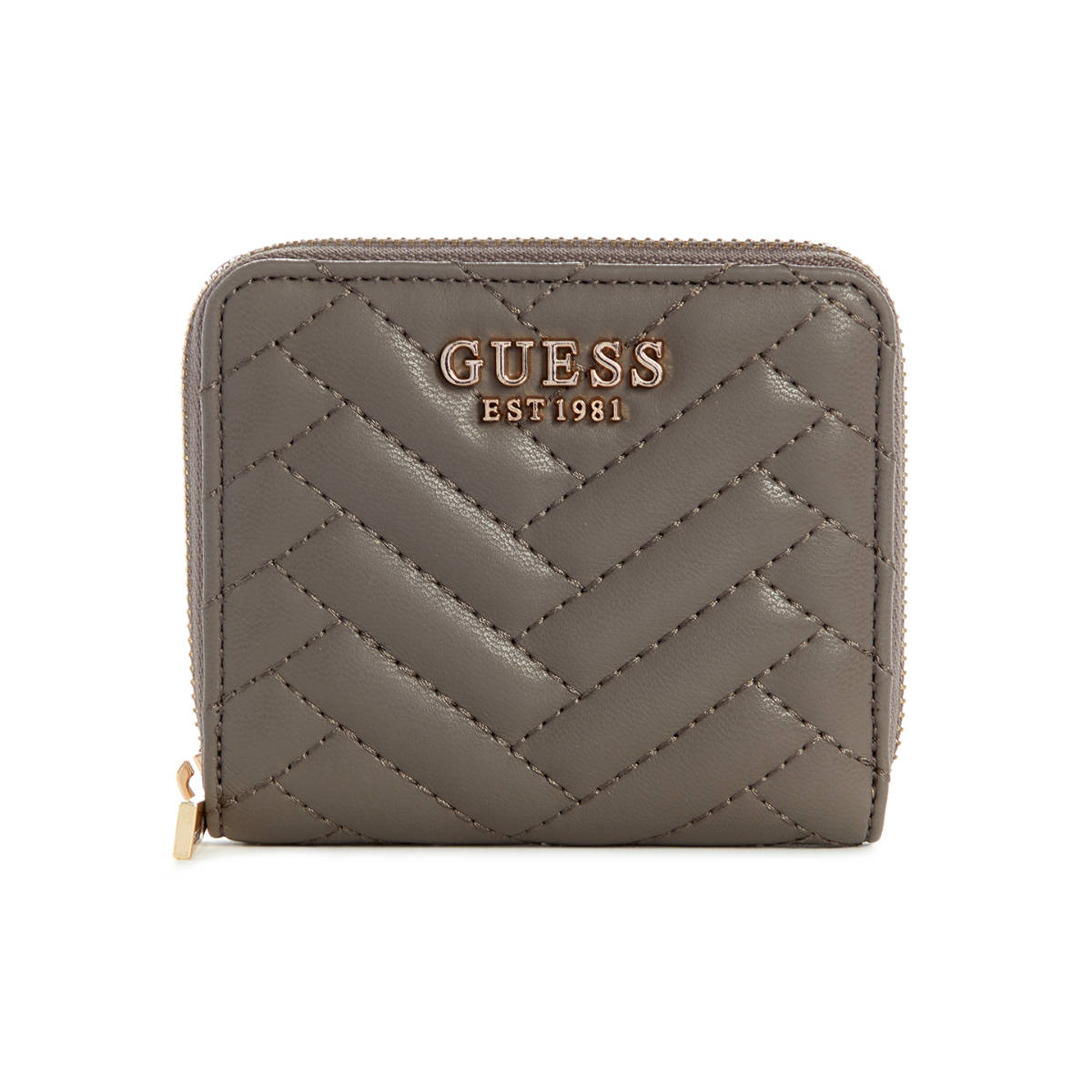 Guess Grey Quilted Anning Zip Around Wallet