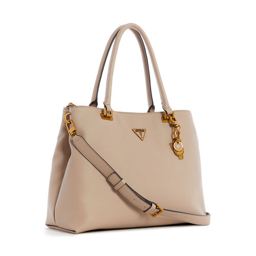 Guess Beige Solid Destiny Society Carryall Shoulder Bag