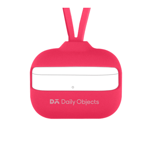 DailyObjects Pink Silicone Sling Airpods Pro Case Cover