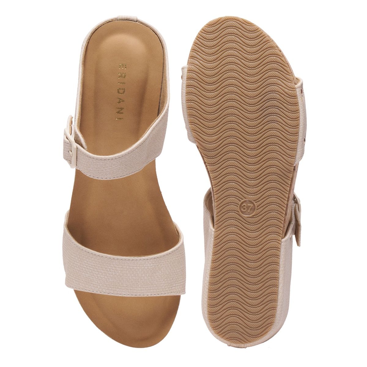 Buy Eridani Jake Ankle Strap Off White Wedge Sandals Online