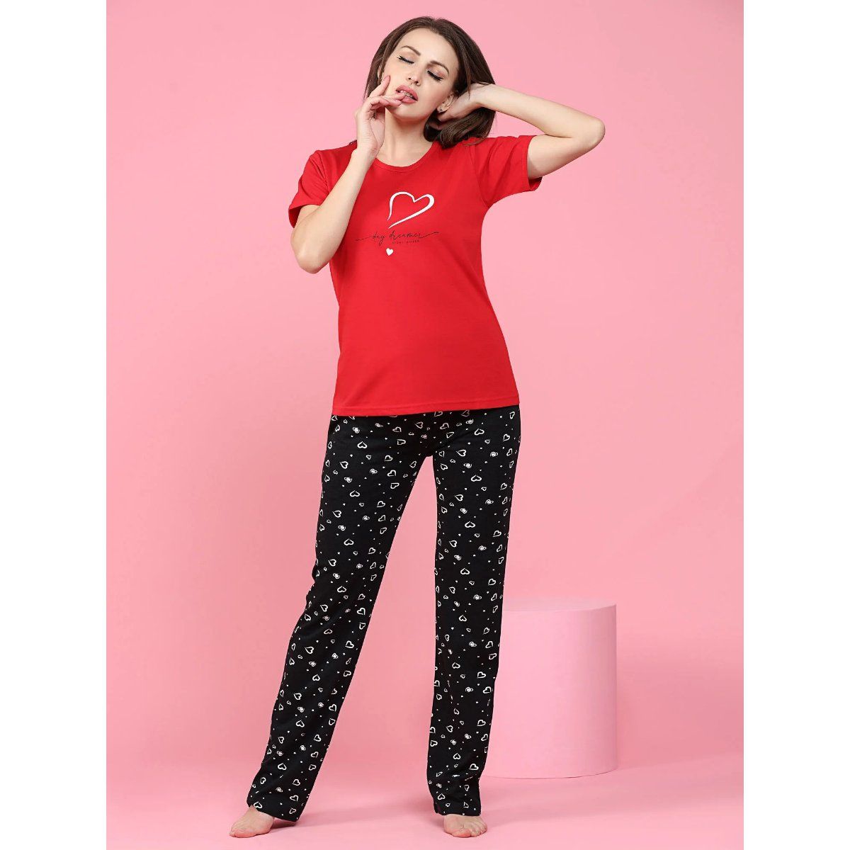 Red pyjamas online womens