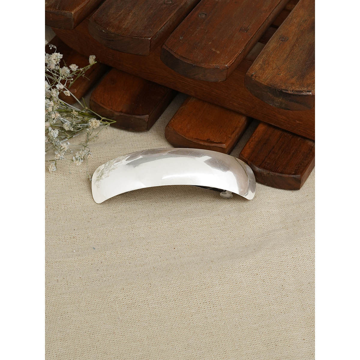 Buy Teejh Drishti Silver Lossy Hair Pin Online