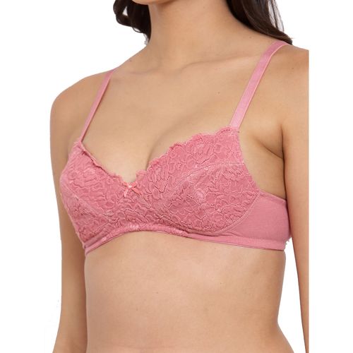 Buy Inner Sense Organic Cotton Antimicrobal Laced Cushioned Padded Bra -Pack  Of 3 -Pink online