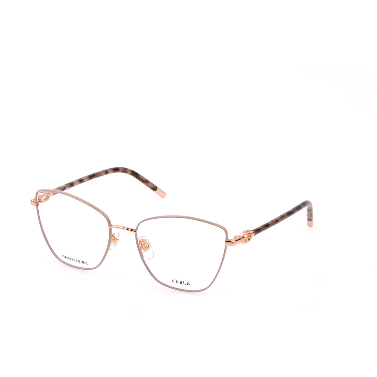 Furla Women Beige Metal Eyeglass Frame (55)