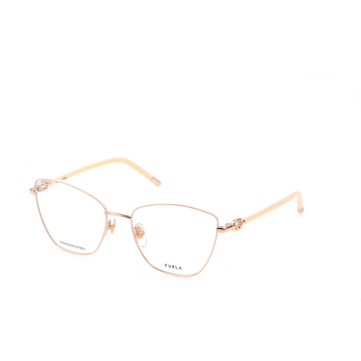 Furla Women Beige Metal Eyeglass Frame (55)