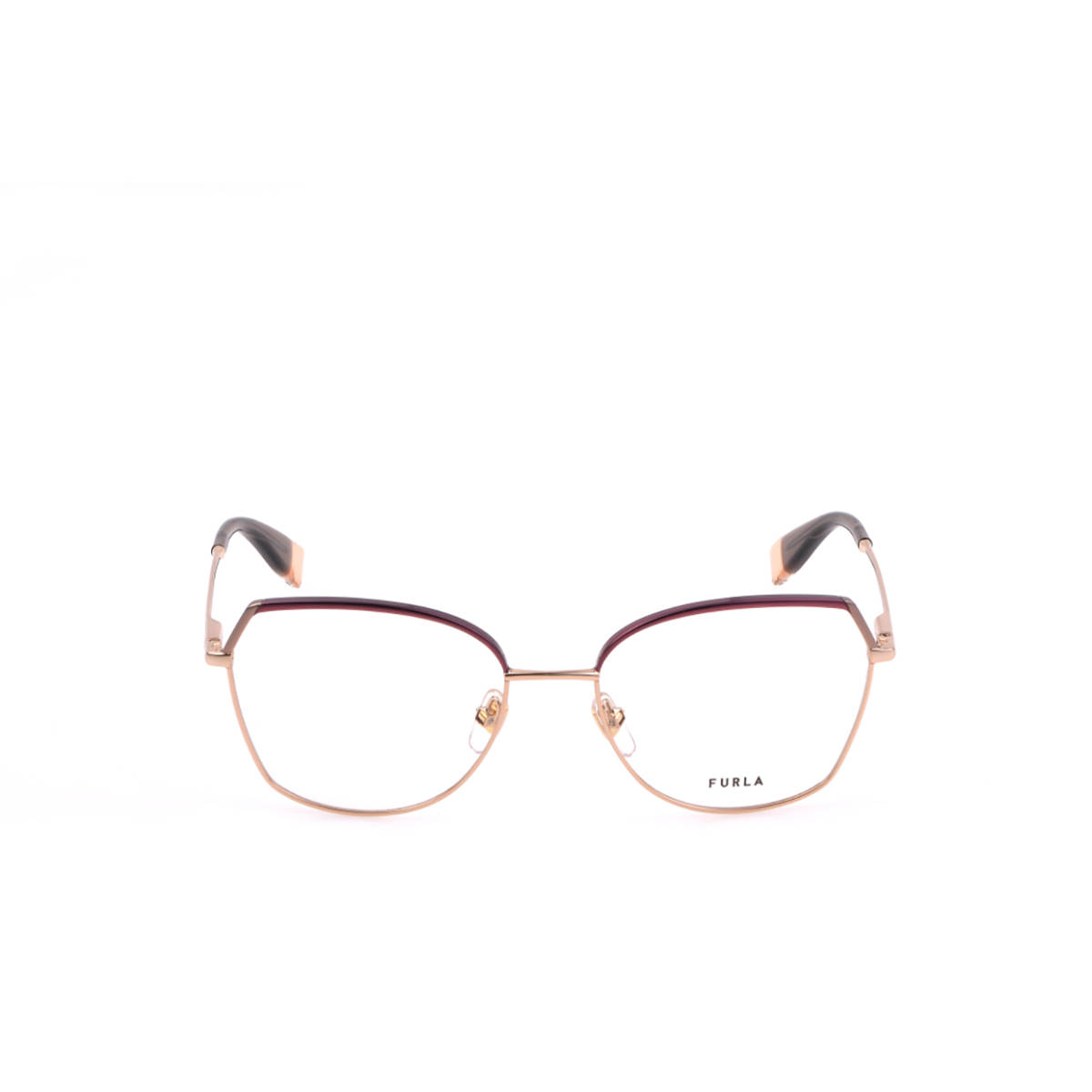 Furla Women Bordeaux Metal Eyeglass Frame (54)