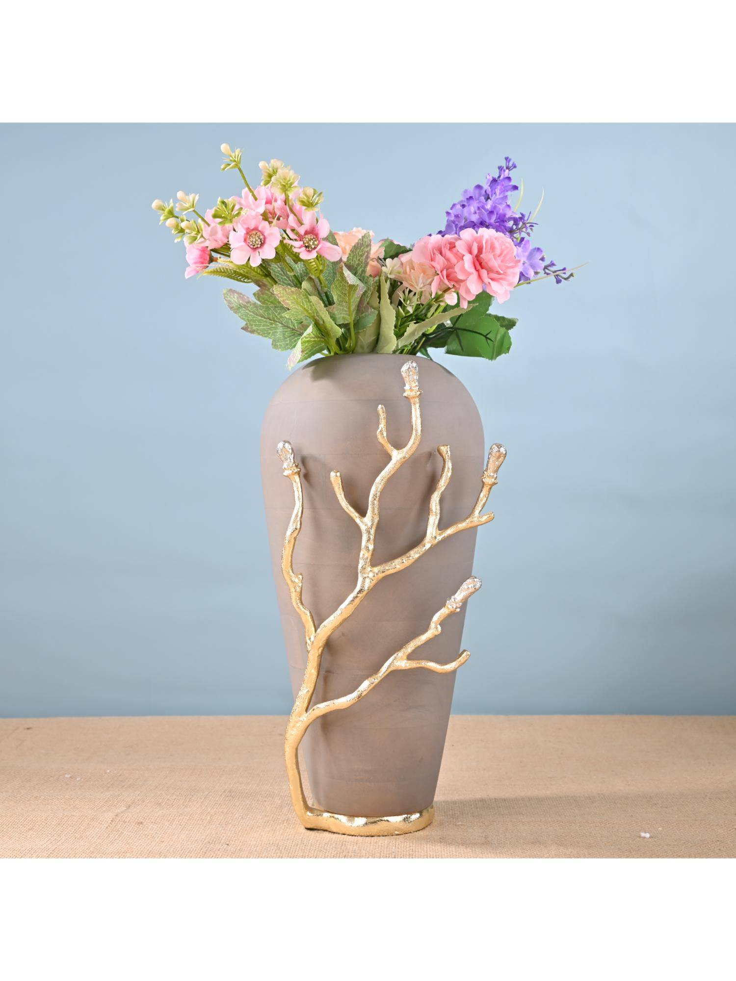 Gibox Tero Vine Large Aluminium Flower Vase Tabletop Centrepiece