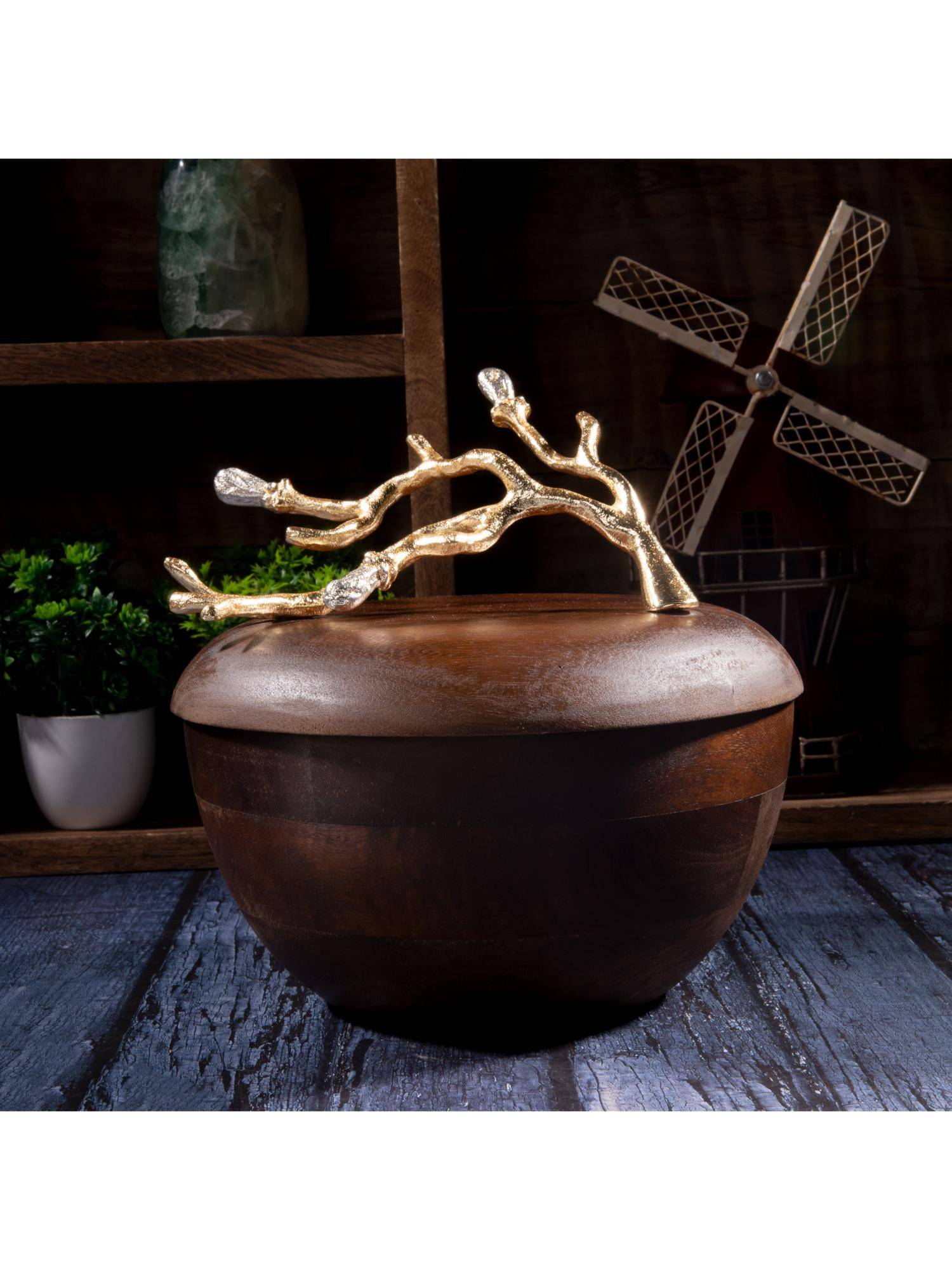 Gibox Tero Vine Large Aluminium Decorative Jar Tabletop Centrepiece