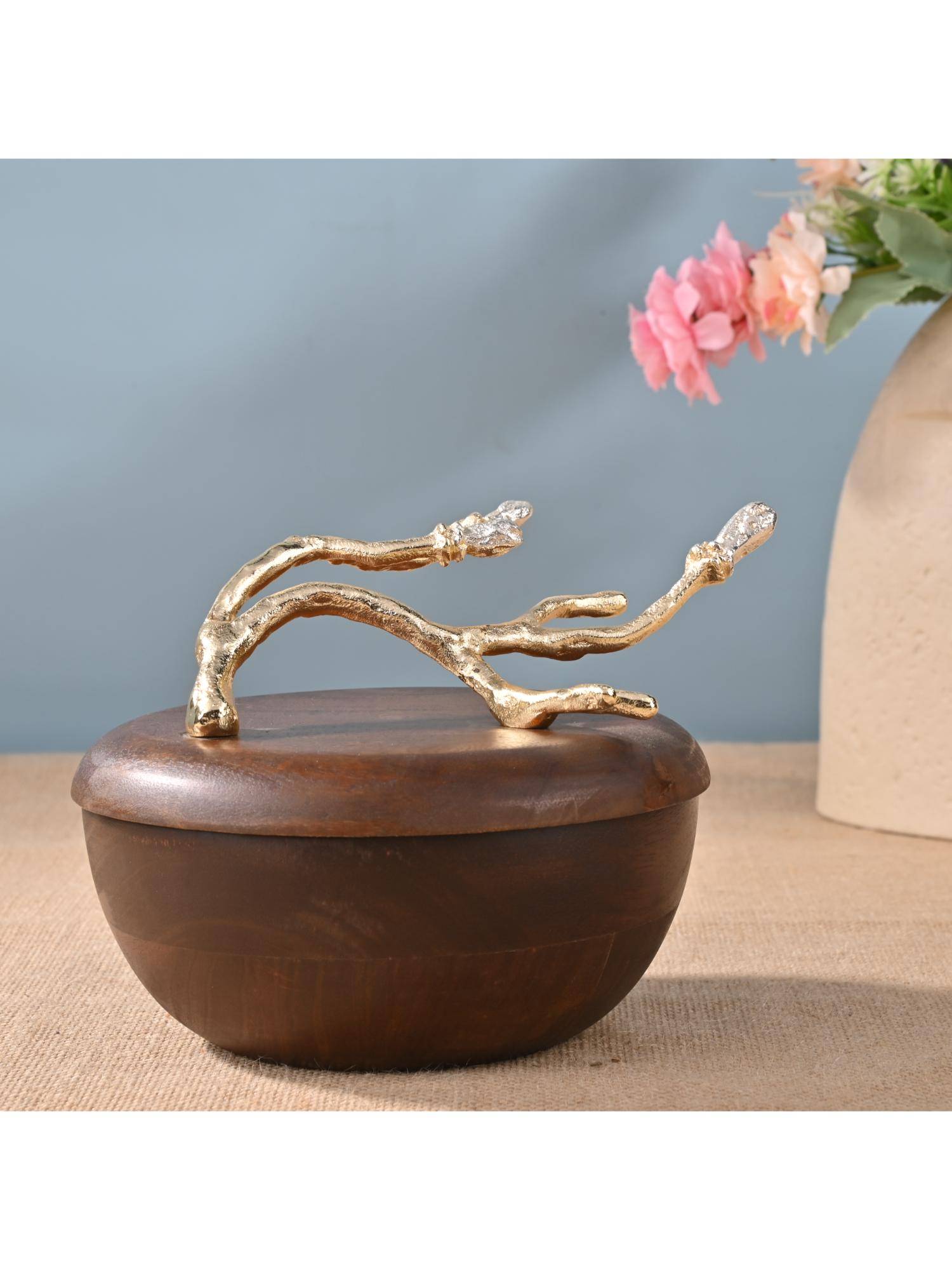 Gibox Tero Vine Small Aluminium Decorative Jar Tabletop Centrepiece