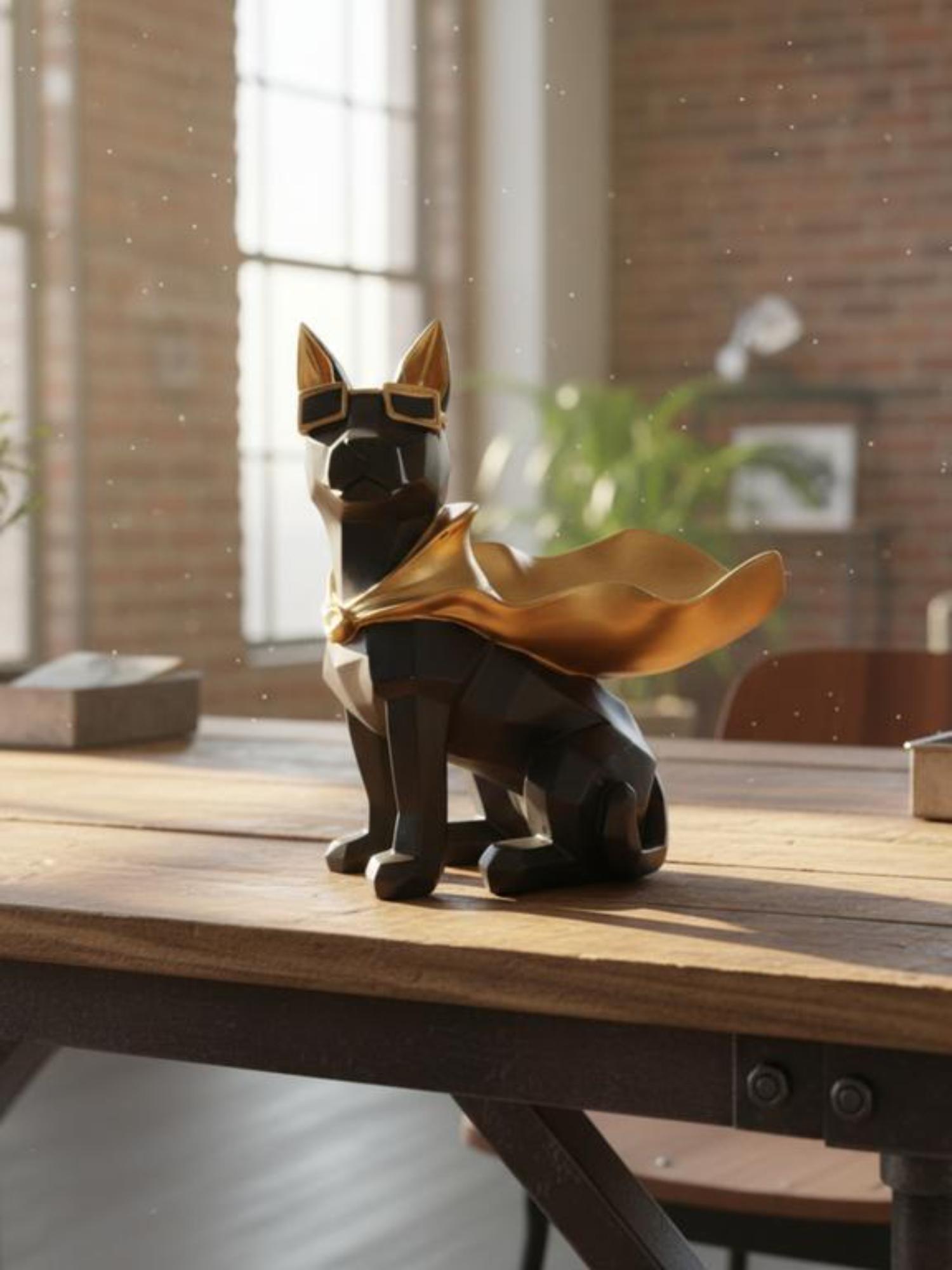ゴールドブラックオブジェ Buy Homearte Black Gold Super Dog Showpiece Online