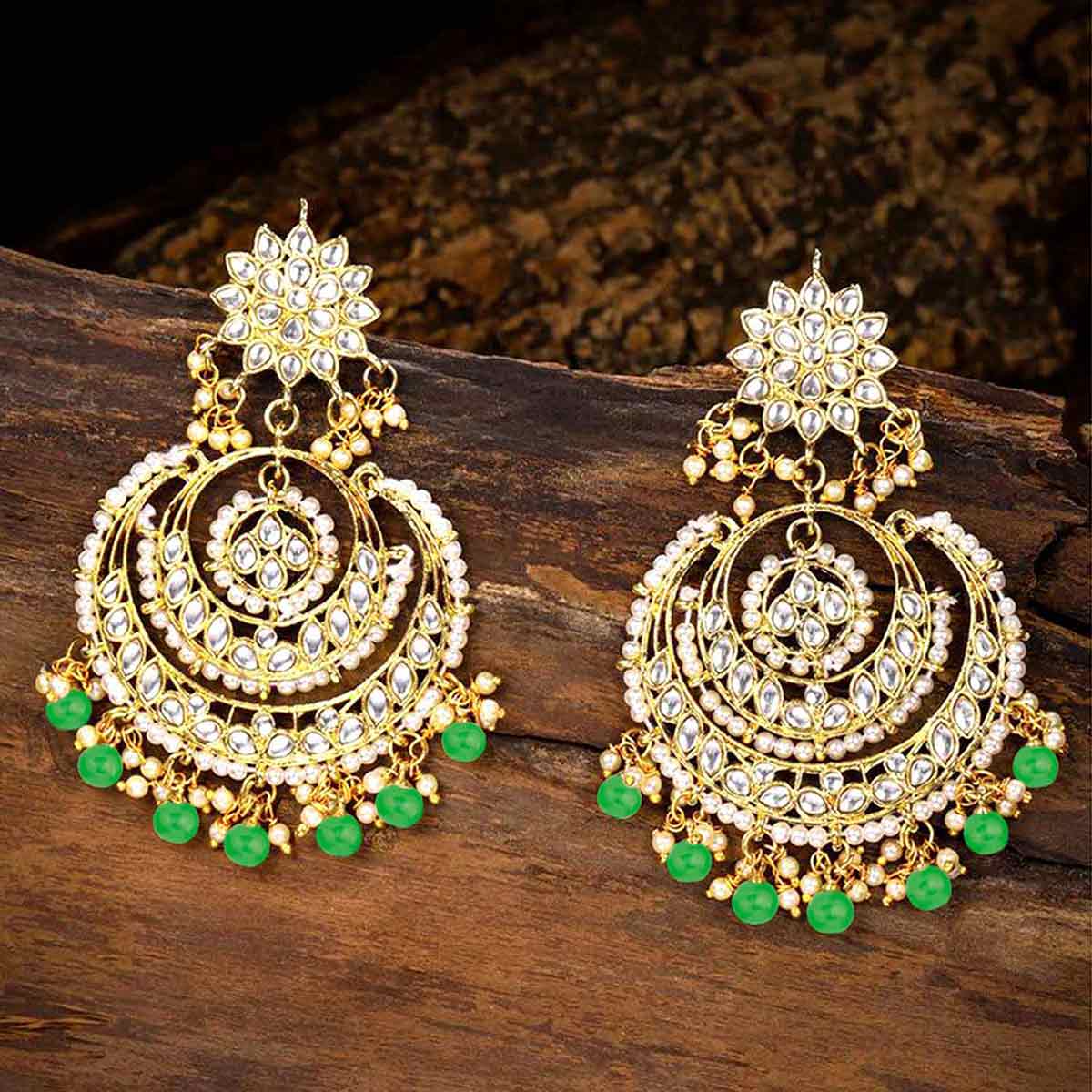 Traditional deals kundan earrings