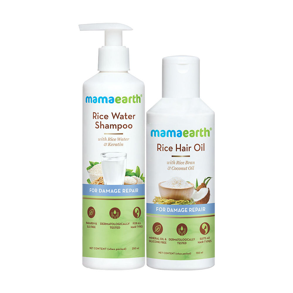 Mamaearth Rice Water Shampoo With Rice Water And Keratin & Rice Hair