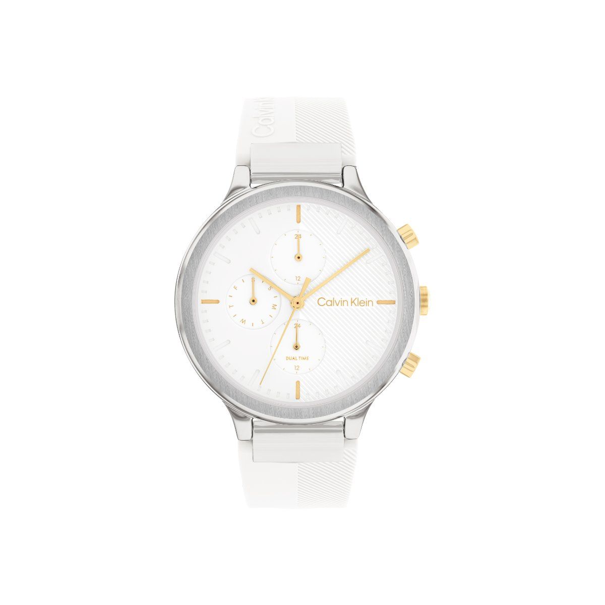 BODY SILVER DIAL YELLOW GOLD-TONE BANGLE LADIES WATCH