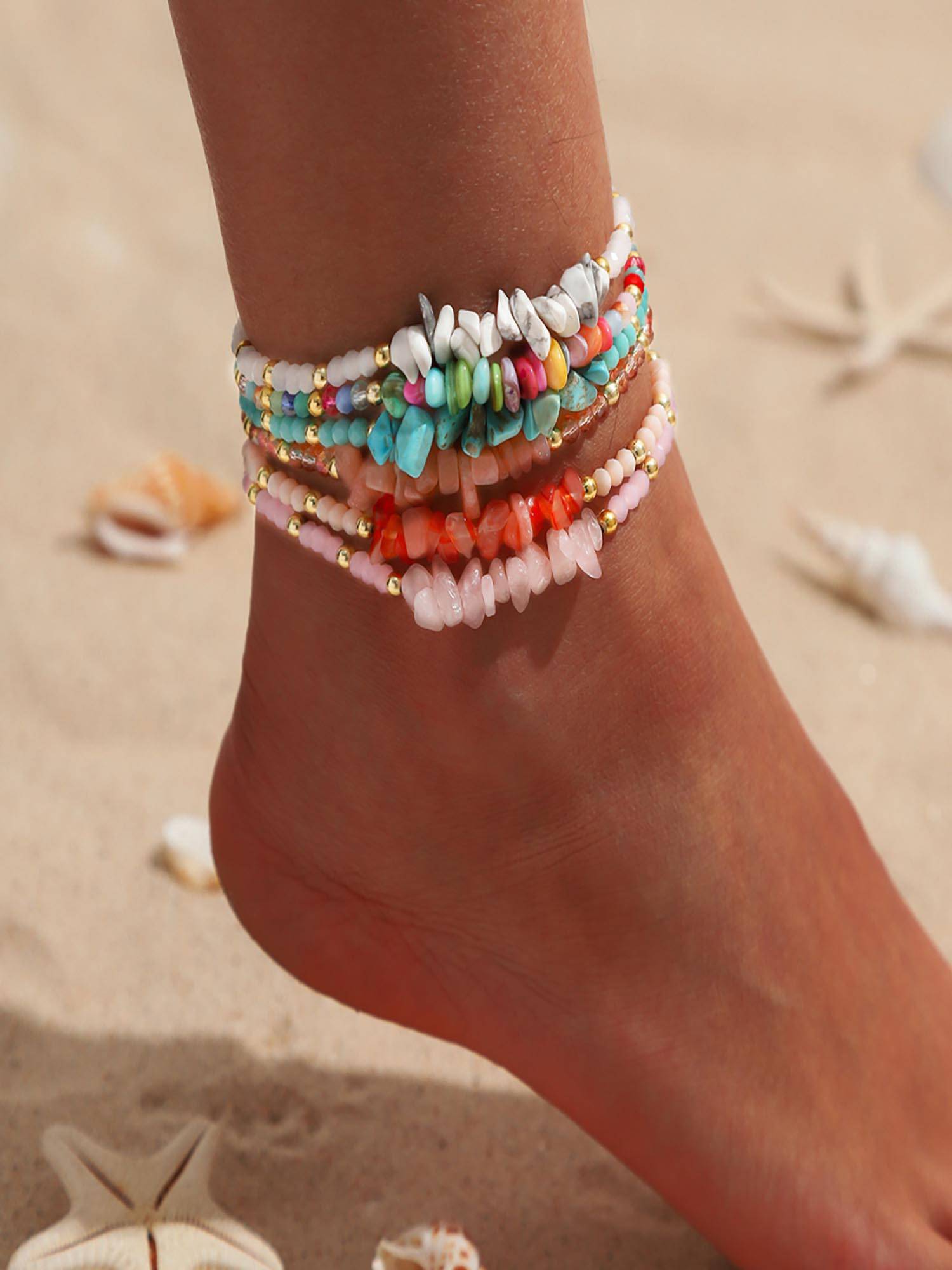 Buy AQUASTREET Multi-Color Stones Anklets Online