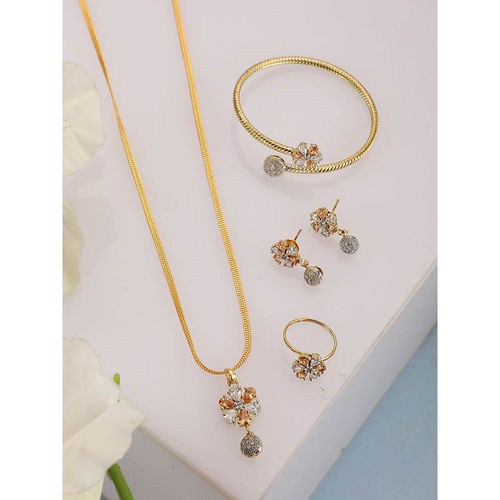 Buy Anika's Creations Stylish Gold Tone Sleek Chain Pendant