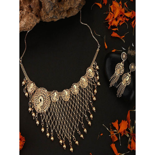 Buy Anika's Creations Gold Plated Jaal Work Peacock Traditional