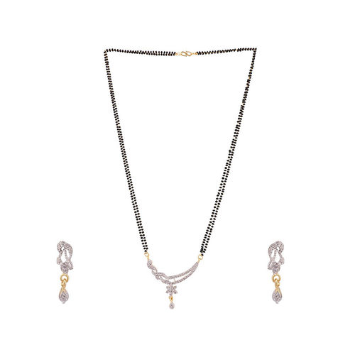 Buy Anika's Creations Gold Plated Black Artificial Stones-Studded