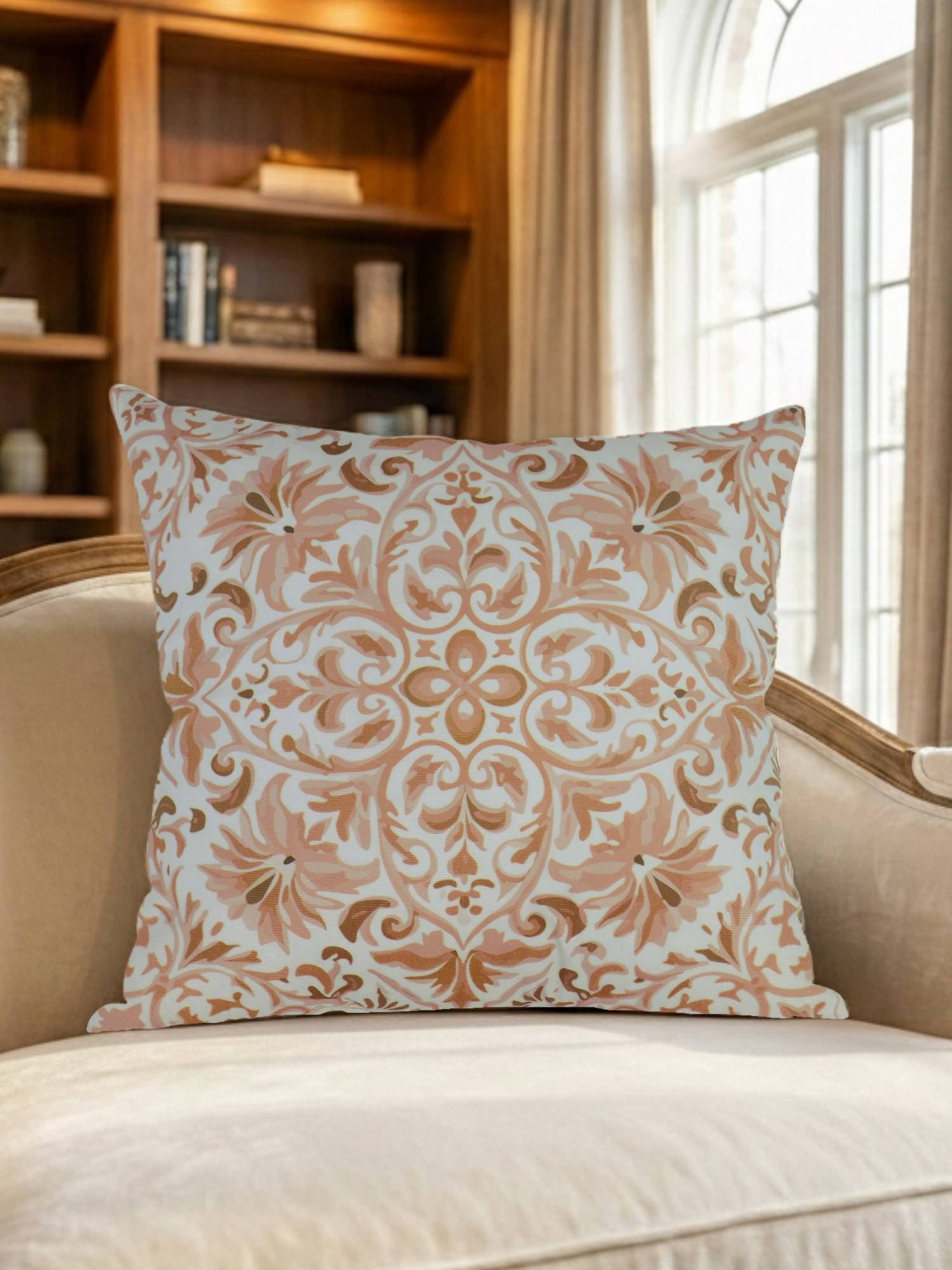 Sivya by Home Pink Modern Print Velvet Cushion Cover (16 x 16 Inches)
