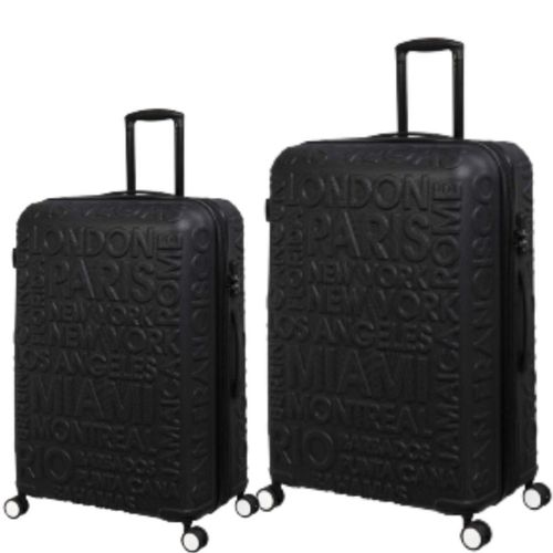it luggage Destination Black Set of 24-20 Inches Expandable Hardsided TSA  Luggage Trolley
