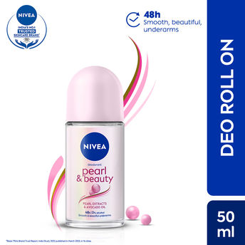 NIVEA 72H Active Protection With Pearl Extract Deo Underarm Roll On - Smooth Skin, Odor Protection