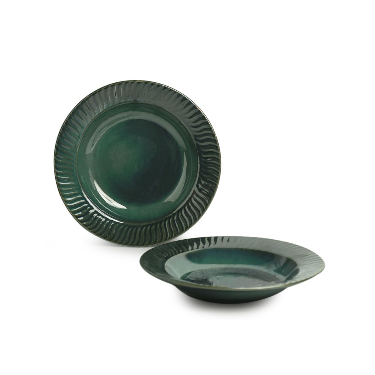 Buy ExclusiveLane Dinner Plates In Ceramic (Set Of 2, Hand Glazed