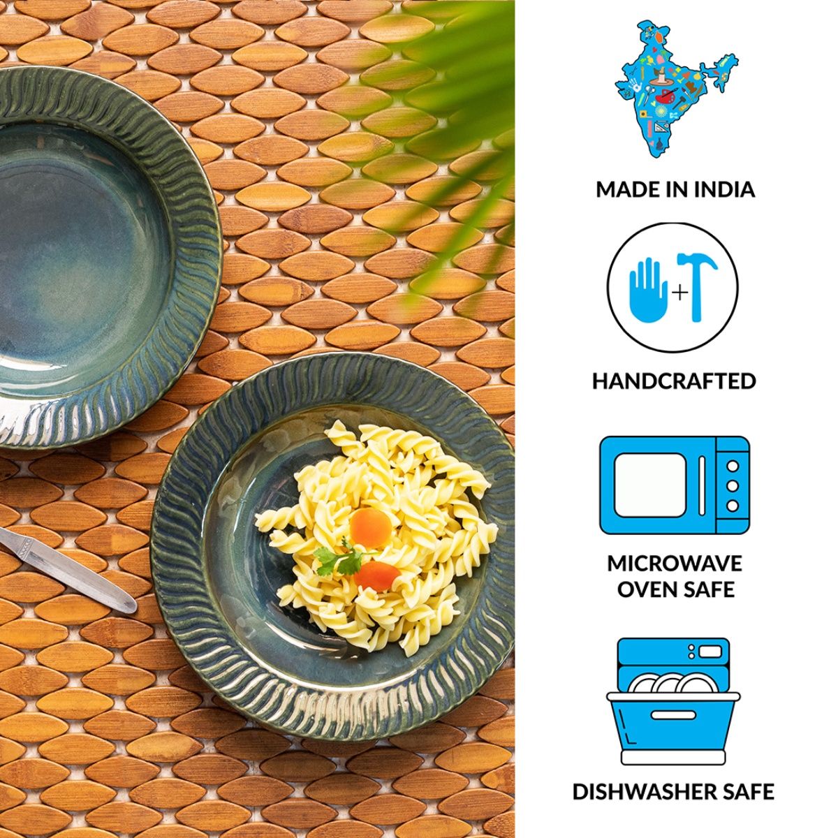 Buy ExclusiveLane Dinner Plates In Ceramic (Set Of 2, Hand Glazed