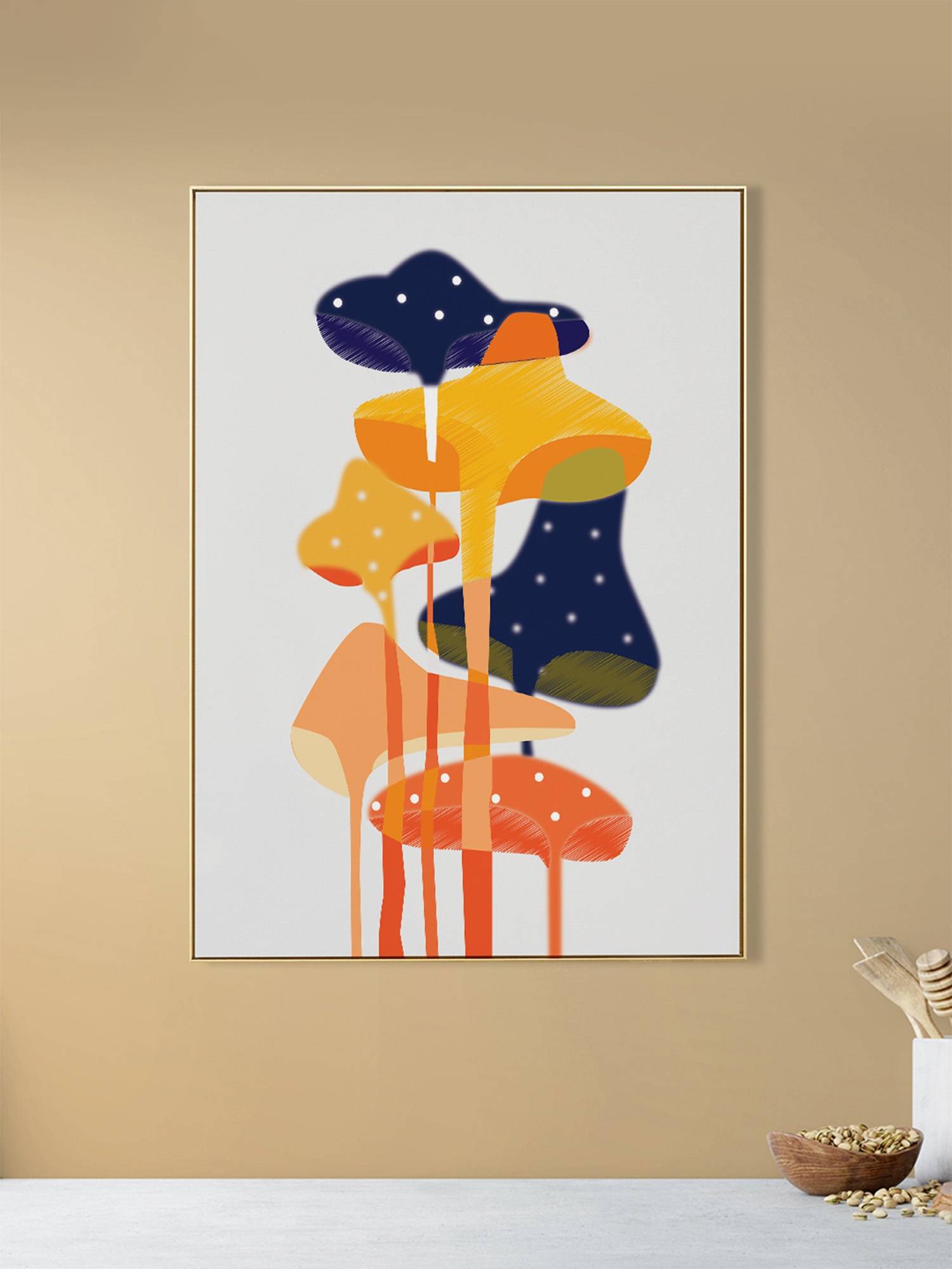 Nestroots Whimsical Mushroom Canvas Artwork