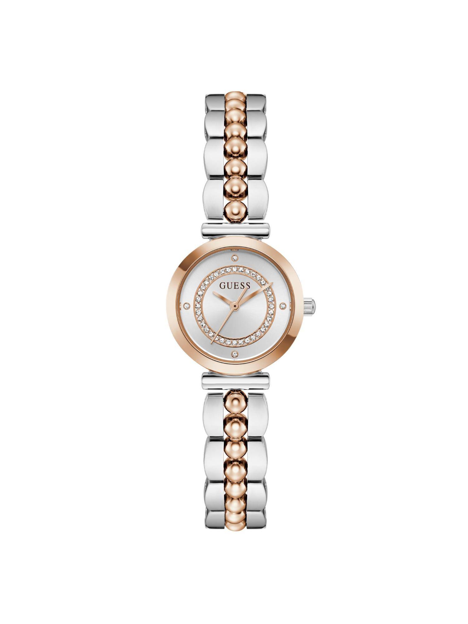 Guess Round Silver Dial Analog Women Watch (GW0994L5) (M)