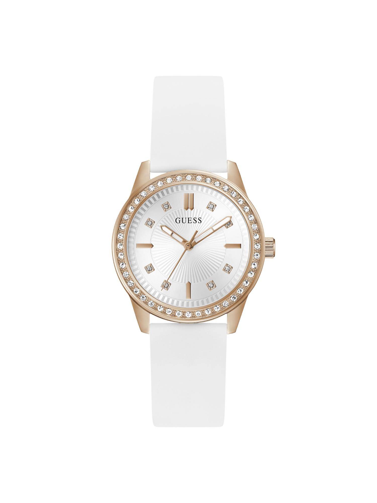 Guess Round White Dial Analog Women Watch (GW1030L4) (M)