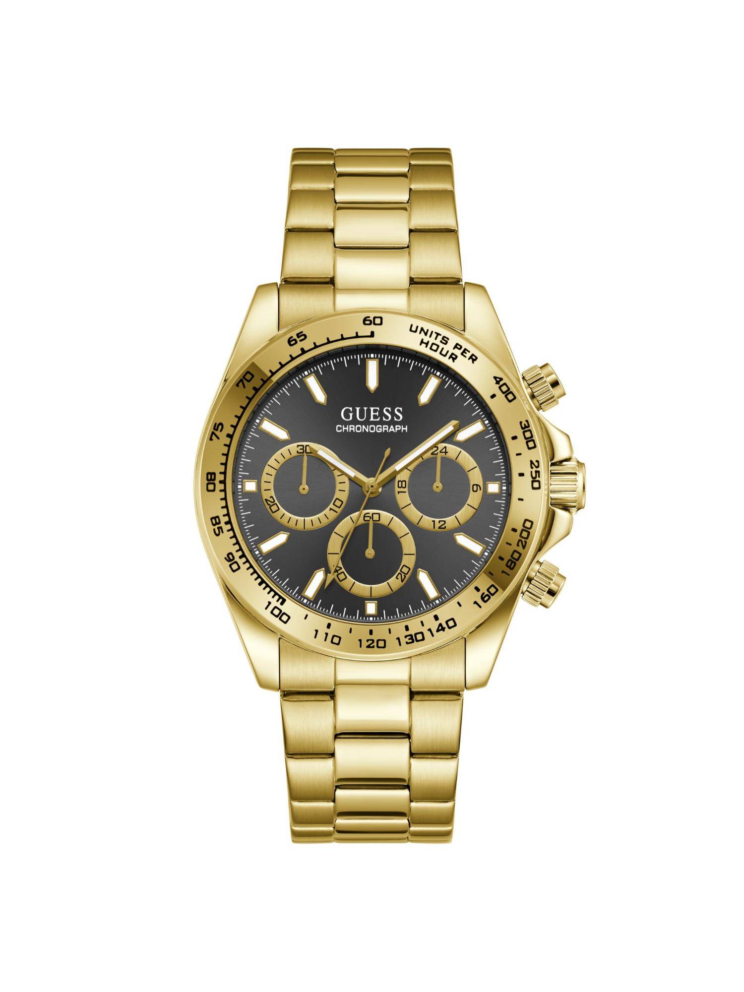 Guess Round Black Dial Analog Men Watch (GW1058G2) (M)