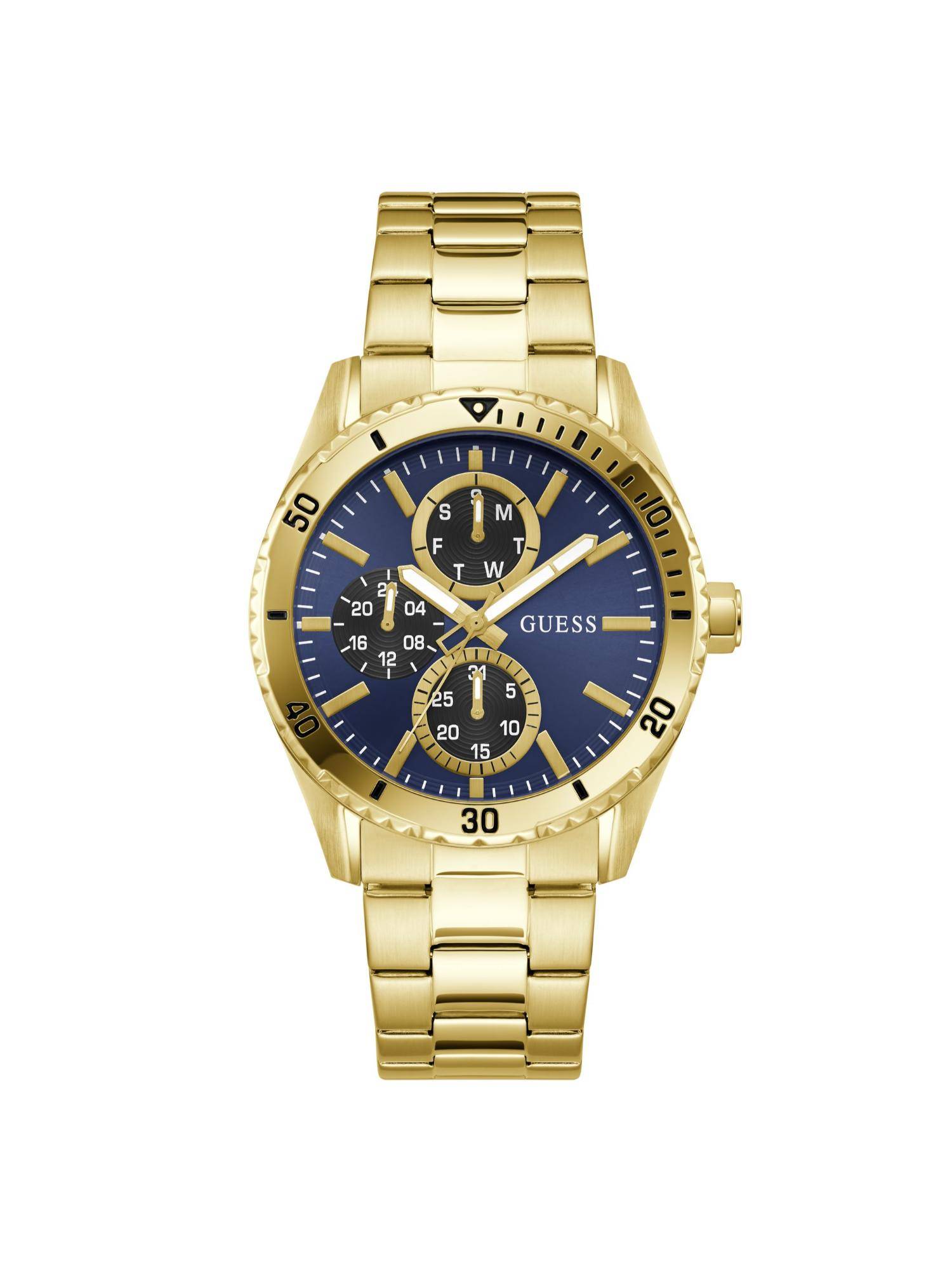 Guess Round Navy Blue Dial Analog Men Watch (GW1061G2) (M)