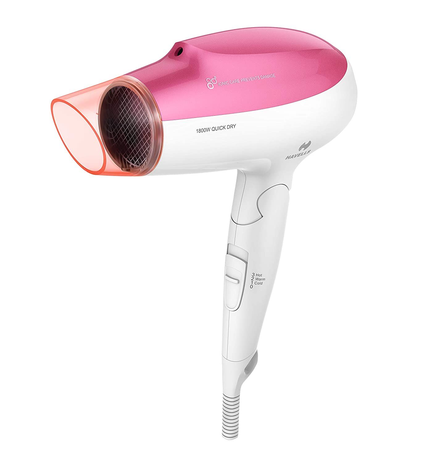 Havells HD3225 Ionic Cool Shot Foldable Hair Dryer 1800W (Pink)