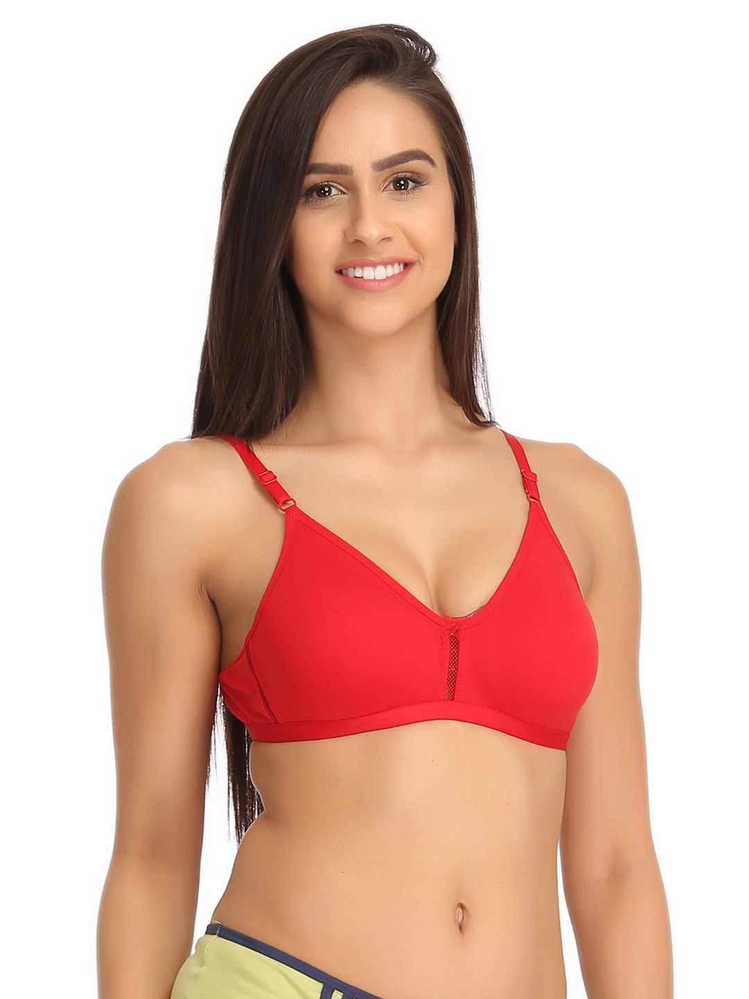 Clovia Cotton Rich Solid Non Padded Full Cup Wire Free T Shirt Bra Peach Buy Clovia Cotton 6148