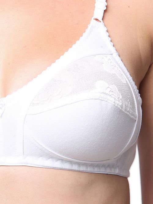Buy Clovia Cotton Rich Solid Non-Padded Full Cup Wire Free Everyday Bra -  White Online